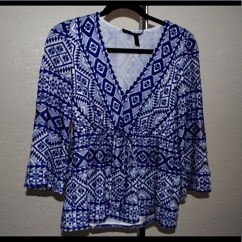 BCBG Embroidered Bohemian Top